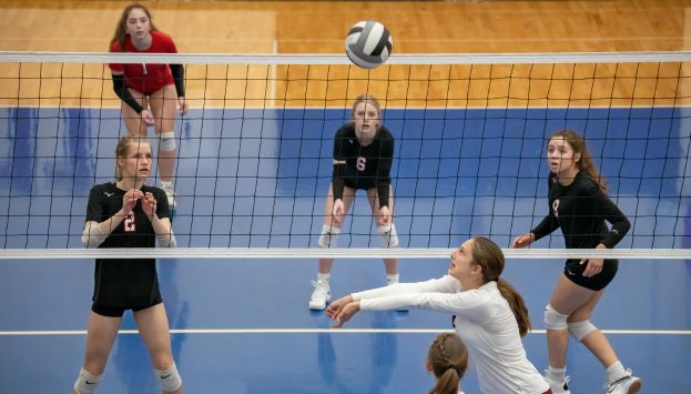 girls volleyball stock